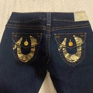 True religion jeans gold tag painted